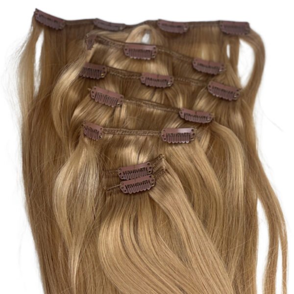 Clip-In Haarverlängerungen 100% Echthaar 120g - 7 Stück, 50 cm - Farbe 16A – Bild 3