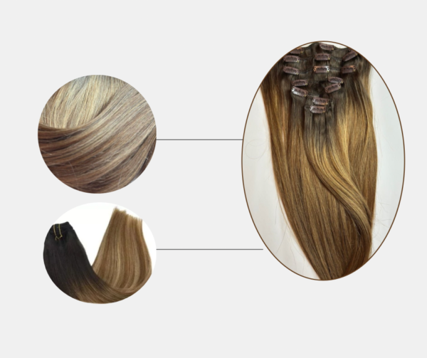 Clip in hair extensions